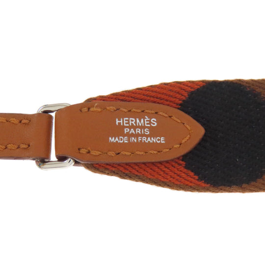 HERMES Shoulder strap canvas Brown sangre flipper ball Women Used Authentic