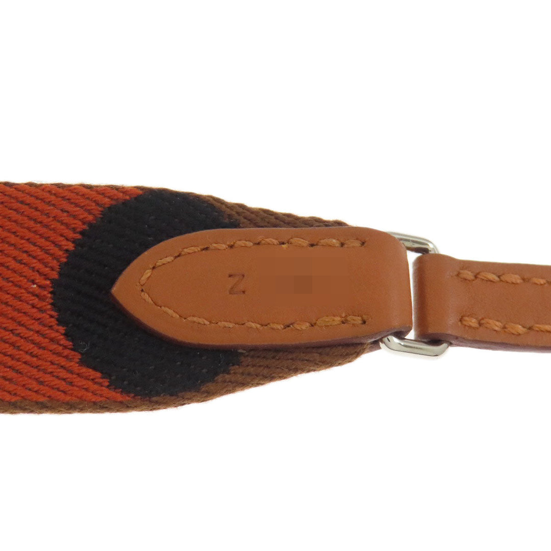 HERMES Shoulder strap canvas Brown sangre flipper ball Women Used Authentic