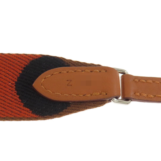 HERMES Shoulder strap canvas Brown sangre flipper ball Women Used Authentic