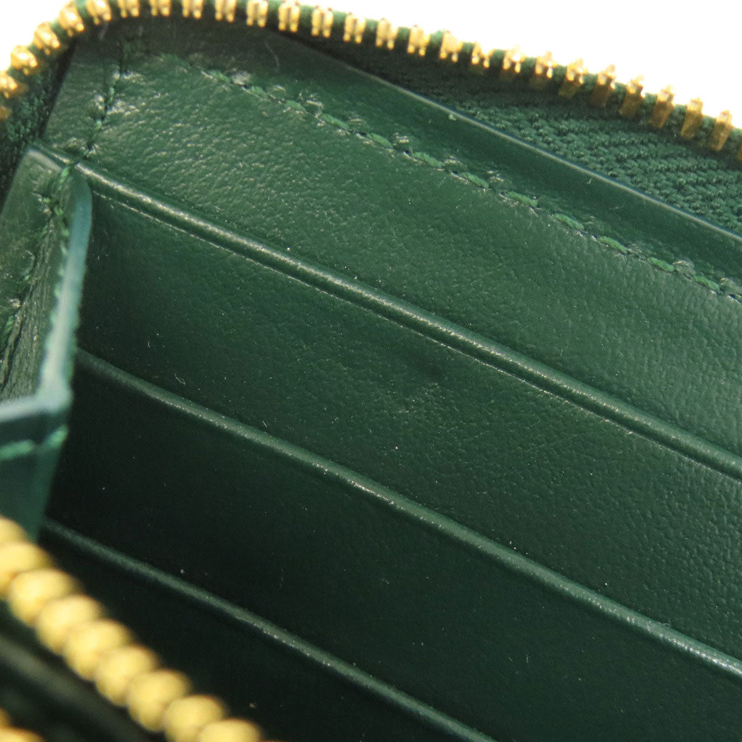 BOTTEGAVENETA Long Wallet Purse Calfskin green MAXI INTRECCIATO Women Used Authentic