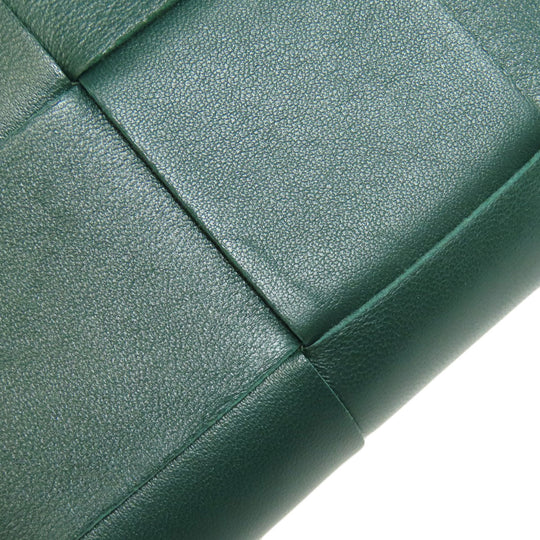 BOTTEGAVENETA Long Wallet Purse Calfskin green MAXI INTRECCIATO Women Used Authentic