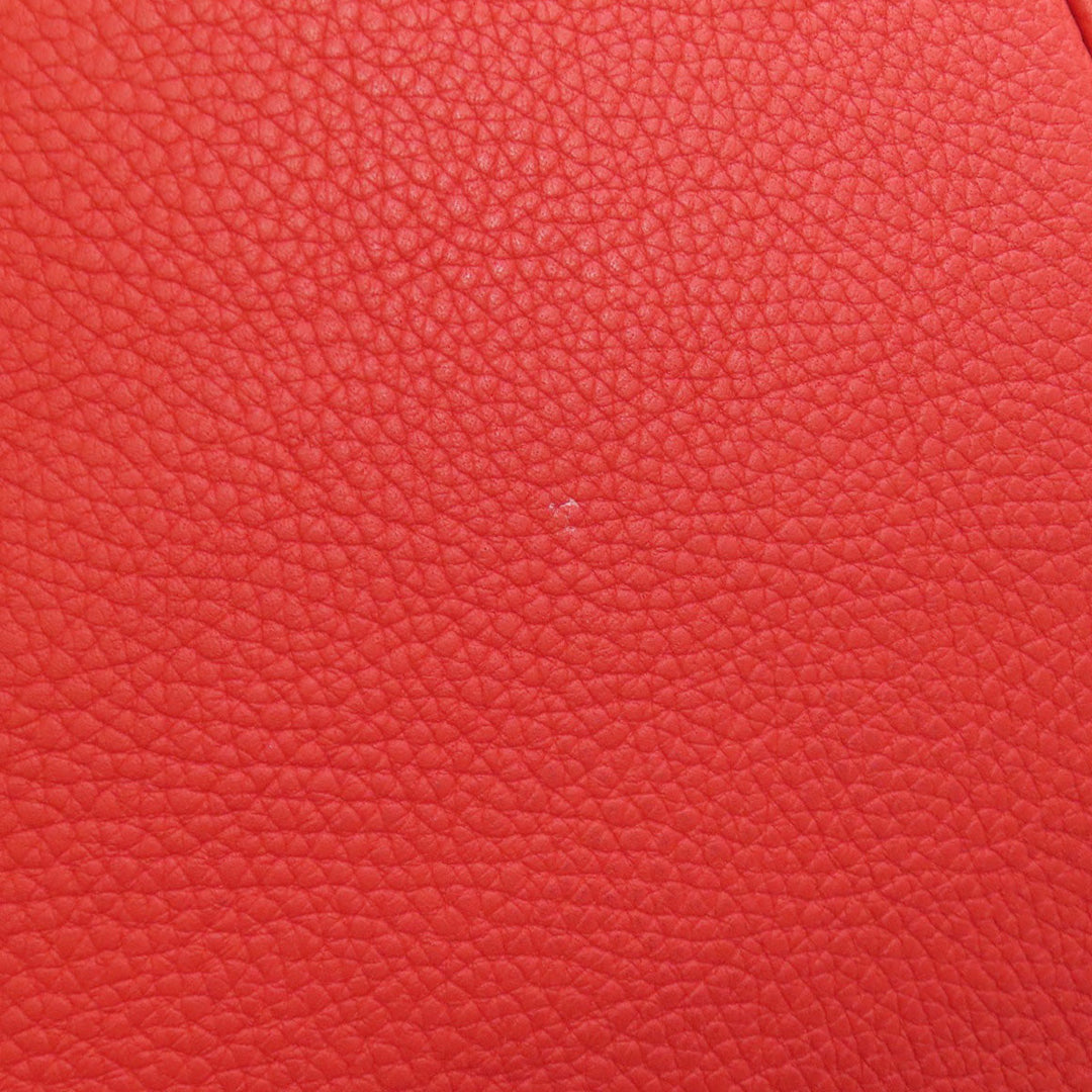 HERMES Handbag Taurillon Clemence Red Picotin Lock MM SilverMetal Women Used Authentic