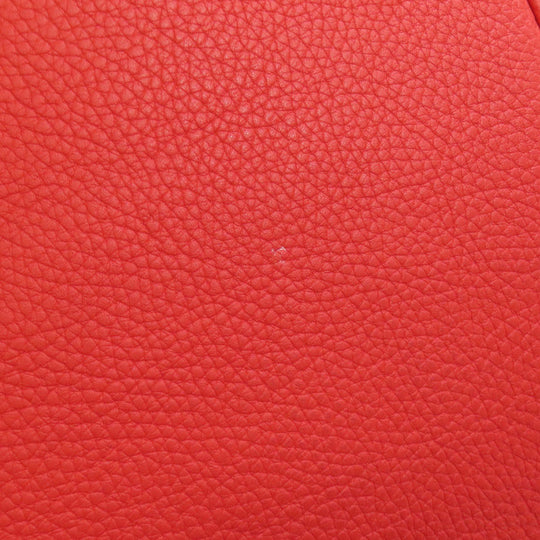 HERMES Handbag Taurillon Clemence Red Picotin Lock MM SilverMetal Women Used Authentic