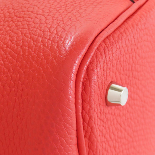 HERMES Handbag Taurillon Clemence Red Picotin Lock MM SilverMetal Women Used Authentic
