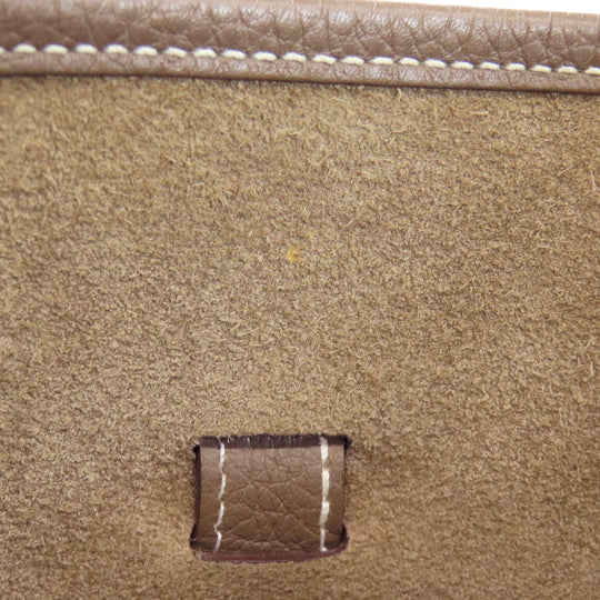 HERMES Shoulder Bag Taurillon Clemence beige Evelyn 3 PM Etoupe Gold Metal