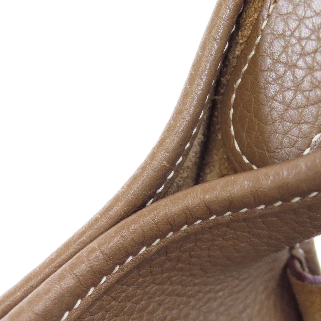 HERMES Shoulder Bag Taurillon Clemence beige Evelyn 3 PM Etoupe Gold Metal