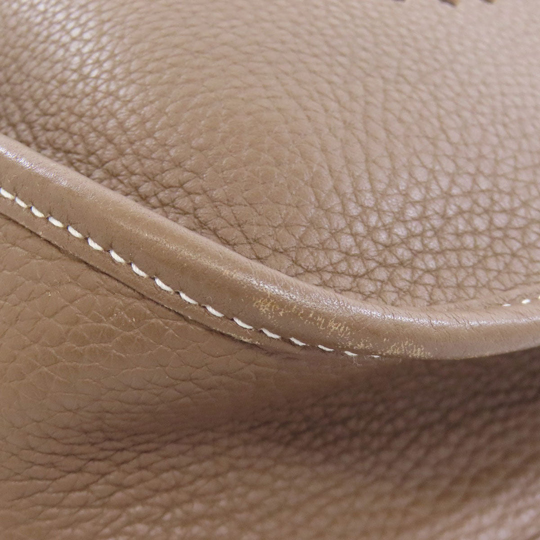 HERMES Shoulder Bag Taurillon Clemence beige Evelyn 3 PM Etoupe Gold Metal