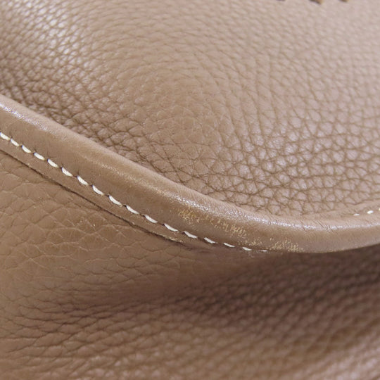 HERMES Shoulder Bag Taurillon Clemence beige Evelyn 3 PM Etoupe Gold Metal