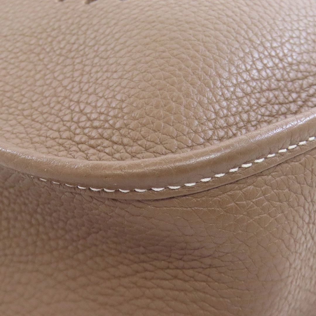 HERMES Shoulder Bag Taurillon Clemence beige Evelyn 3 PM Etoupe Gold Metal