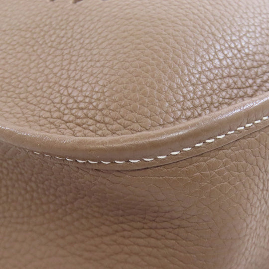 HERMES Shoulder Bag Taurillon Clemence beige Evelyn 3 PM Etoupe Gold Metal