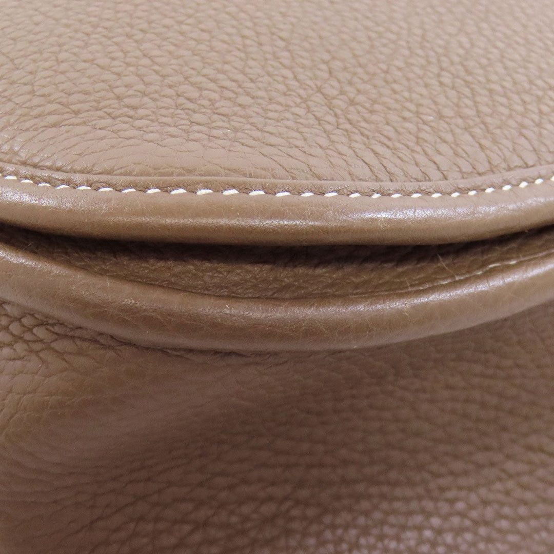 HERMES Shoulder Bag Taurillon Clemence beige Evelyn 3 PM Etoupe Gold Metal
