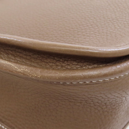 HERMES Shoulder Bag Taurillon Clemence beige Evelyn 3 PM Etoupe Gold Metal