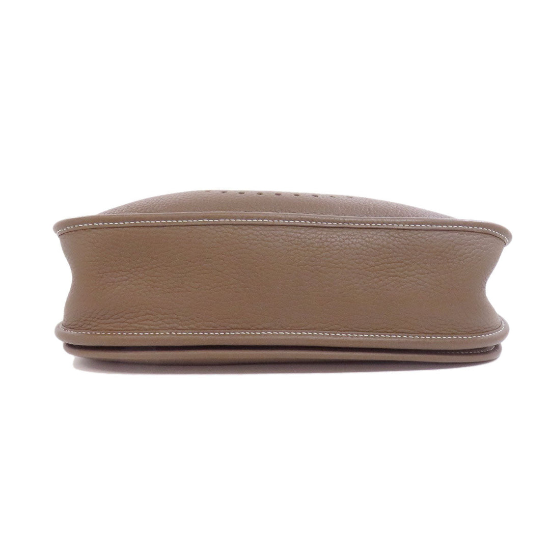 HERMES Shoulder Bag Taurillon Clemence beige Evelyn 3 PM Etoupe Gold Metal