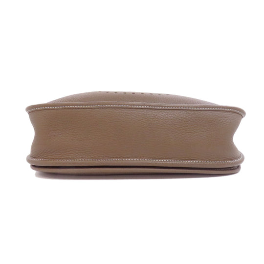 HERMES Shoulder Bag Taurillon Clemence beige Evelyn 3 PM Etoupe Gold Metal
