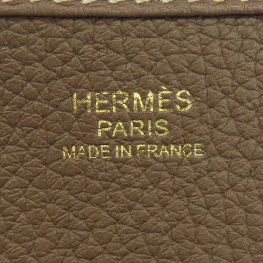 HERMES Shoulder Bag Taurillon Clemence beige Evelyn 3 PM Etoupe Gold Metal