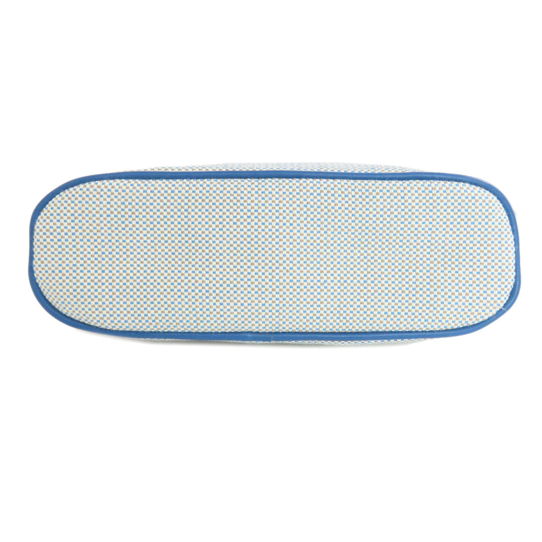 HERMES Cosmetics Pouch canvas blue Bolide Pouch Crazy H