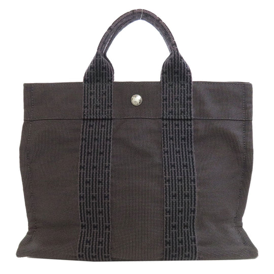 HERMES Tote Bag canvas gray Her Line Tote PM Women Used Authentic