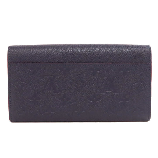 LOUIS VUITTON Long Wallet Purse M62125 Ann Platt Navy Portefeuille Sara Women Used Authentic