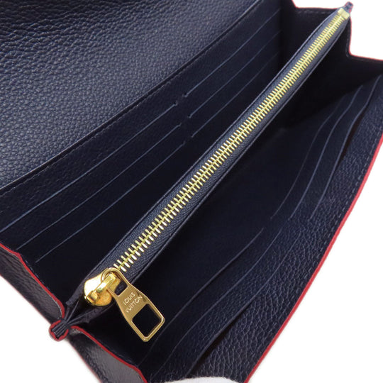 LOUIS VUITTON Long Wallet Purse M62125 Ann Platt Navy Portefeuille Sara Women Used Authentic