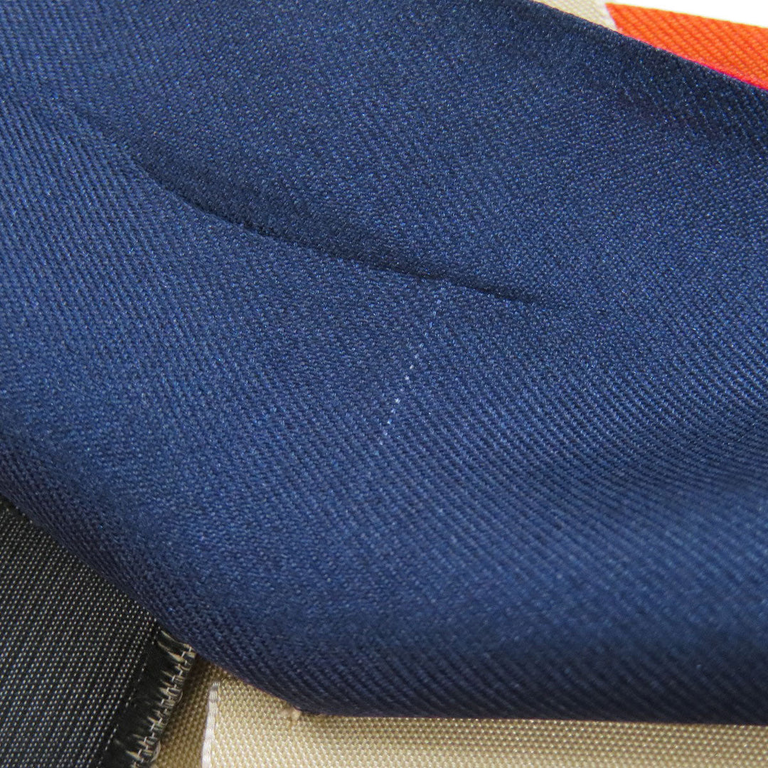 GUCCI scarf 732848 silk Navy Neck Bow Hibiscus Women Used Authentic