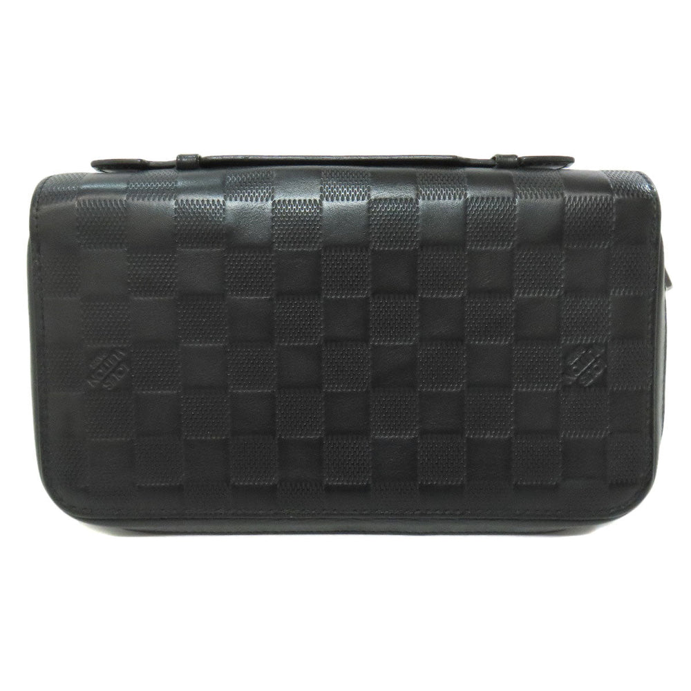 LOUIS VUITTON business bag N61254 Damier Anfini black Zippy XL mens Used Authentic