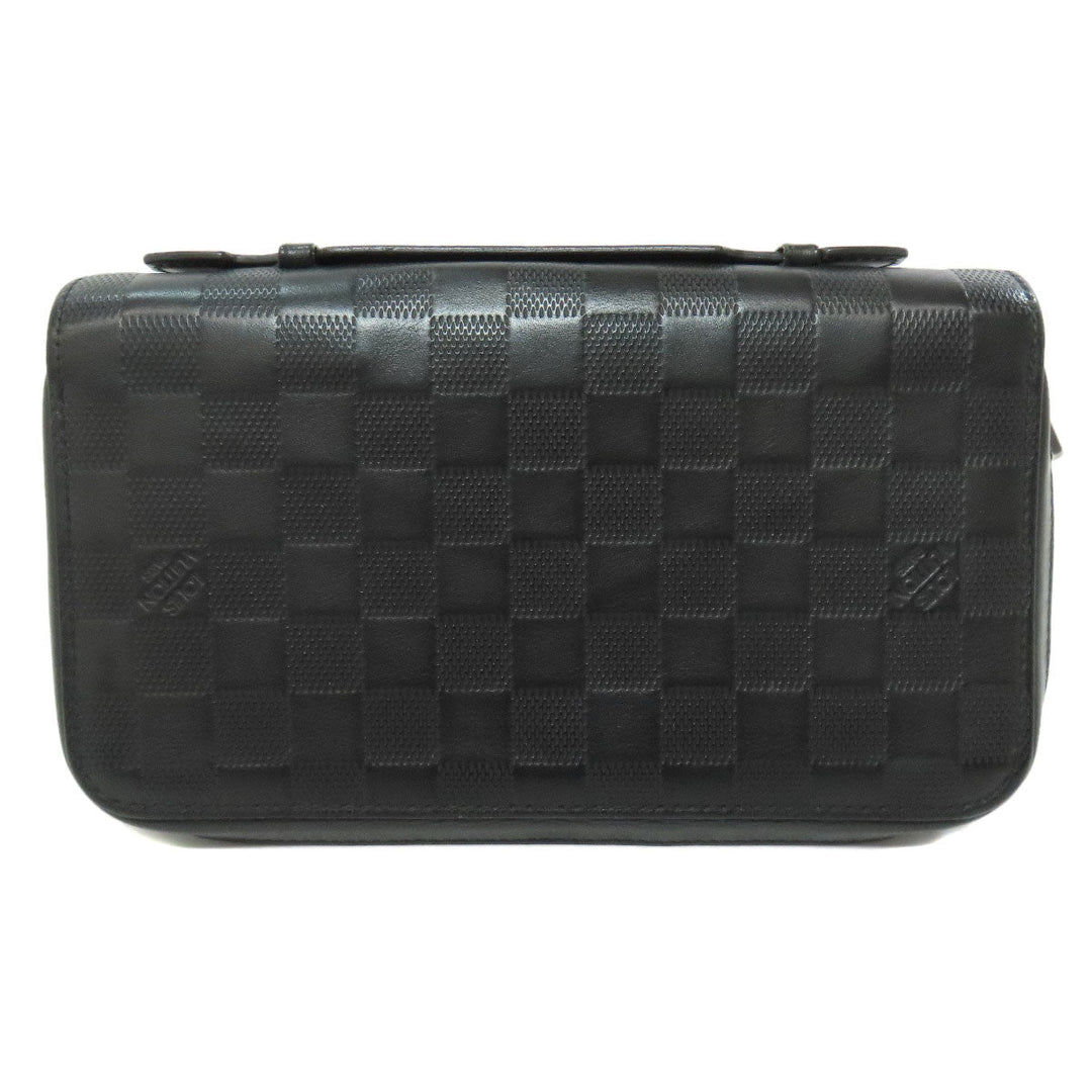LOUIS VUITTON business bag N61254 Damier Anfini black Zippy XL mens Used Authentic