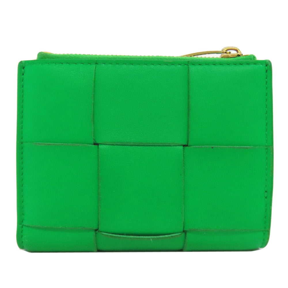 BOTTEGAVENETA Bifold Wallet leather green MAXI INTRECCIATO