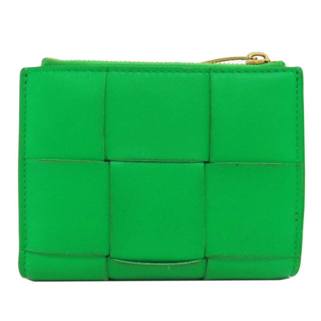 BOTTEGAVENETA Bifold Wallet leather green MAXI INTRECCIATO