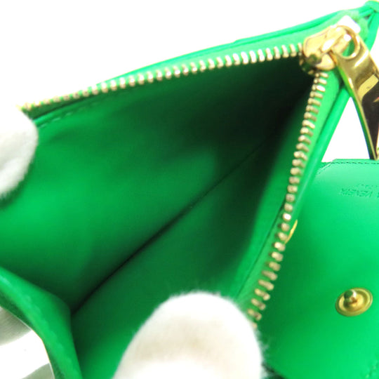 BOTTEGAVENETA Bifold Wallet leather green MAXI INTRECCIATO