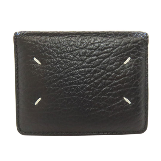 Maison Margiela Card Case leather black logo Women(Unisex) Used Authentic