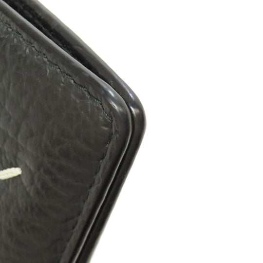 Maison Margiela Card Case leather black logo Women(Unisex) Used Authentic