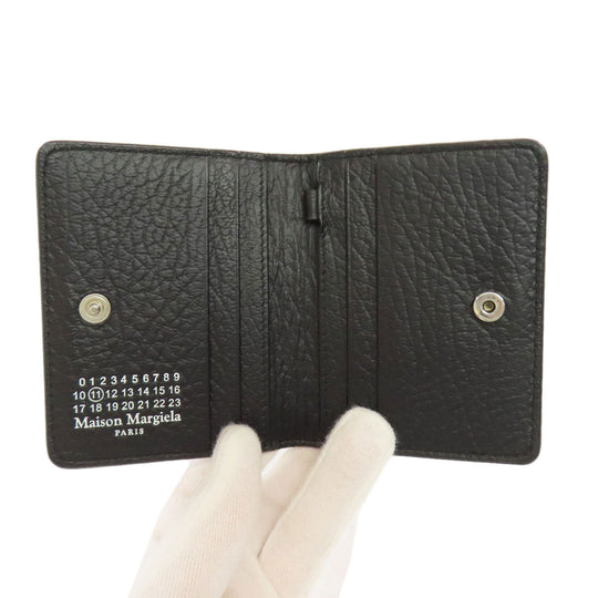 Maison Margiela Card Case leather black logo Women(Unisex) Used Authentic