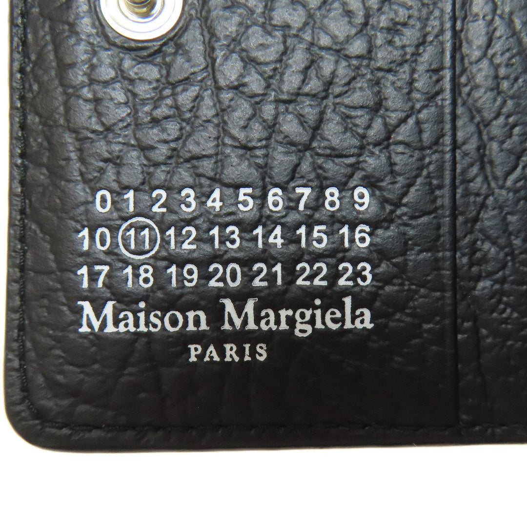 Maison Margiela Card Case leather black logo Women(Unisex) Used Authentic