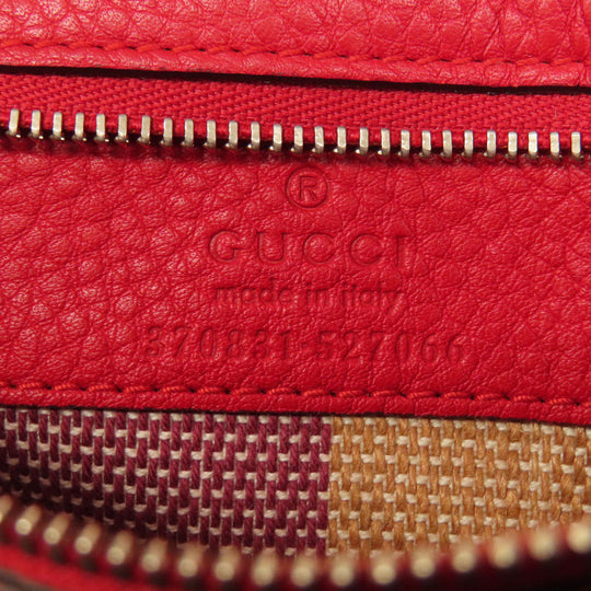 GUCCI Handbag 370831 leather Red Bamboo Daily 2WAY Women Used Authentic
