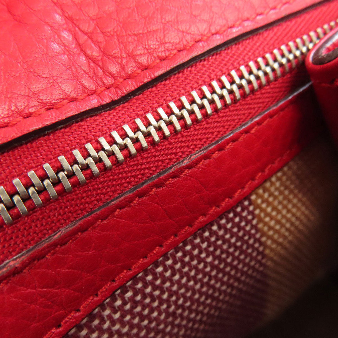 GUCCI Handbag 370831 leather Red Bamboo Daily 2WAY Women Used Authentic