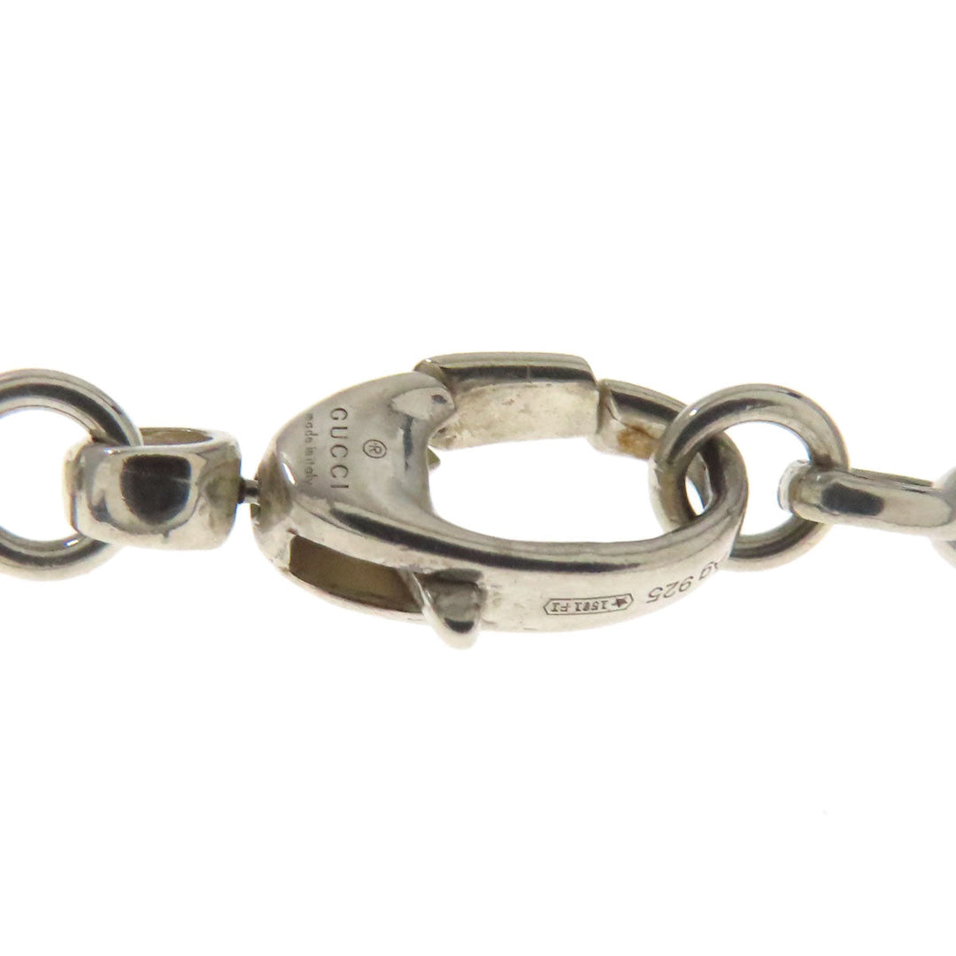 GUCCI Necklace SV Silver Interlocking G Women Used Authentic