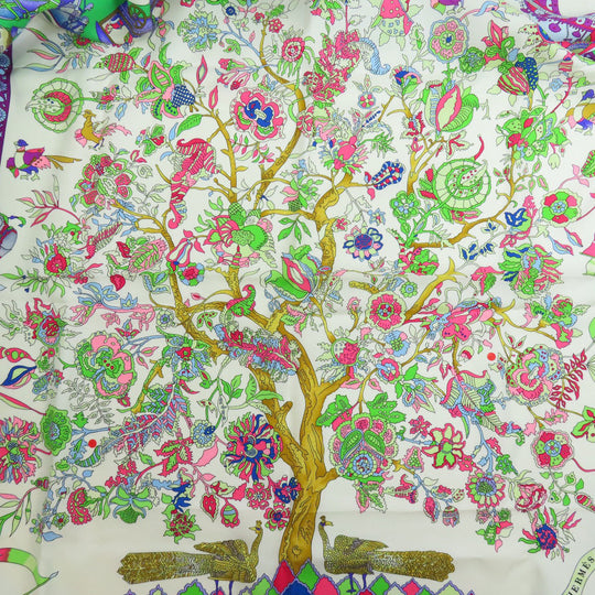HERMES scarf silk green Carre90 Dazzling India