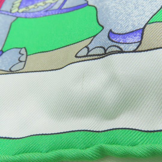 HERMES scarf silk green Carre90 Dazzling India