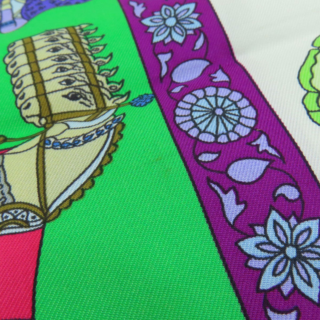 HERMES scarf silk green Carre90 Dazzling India