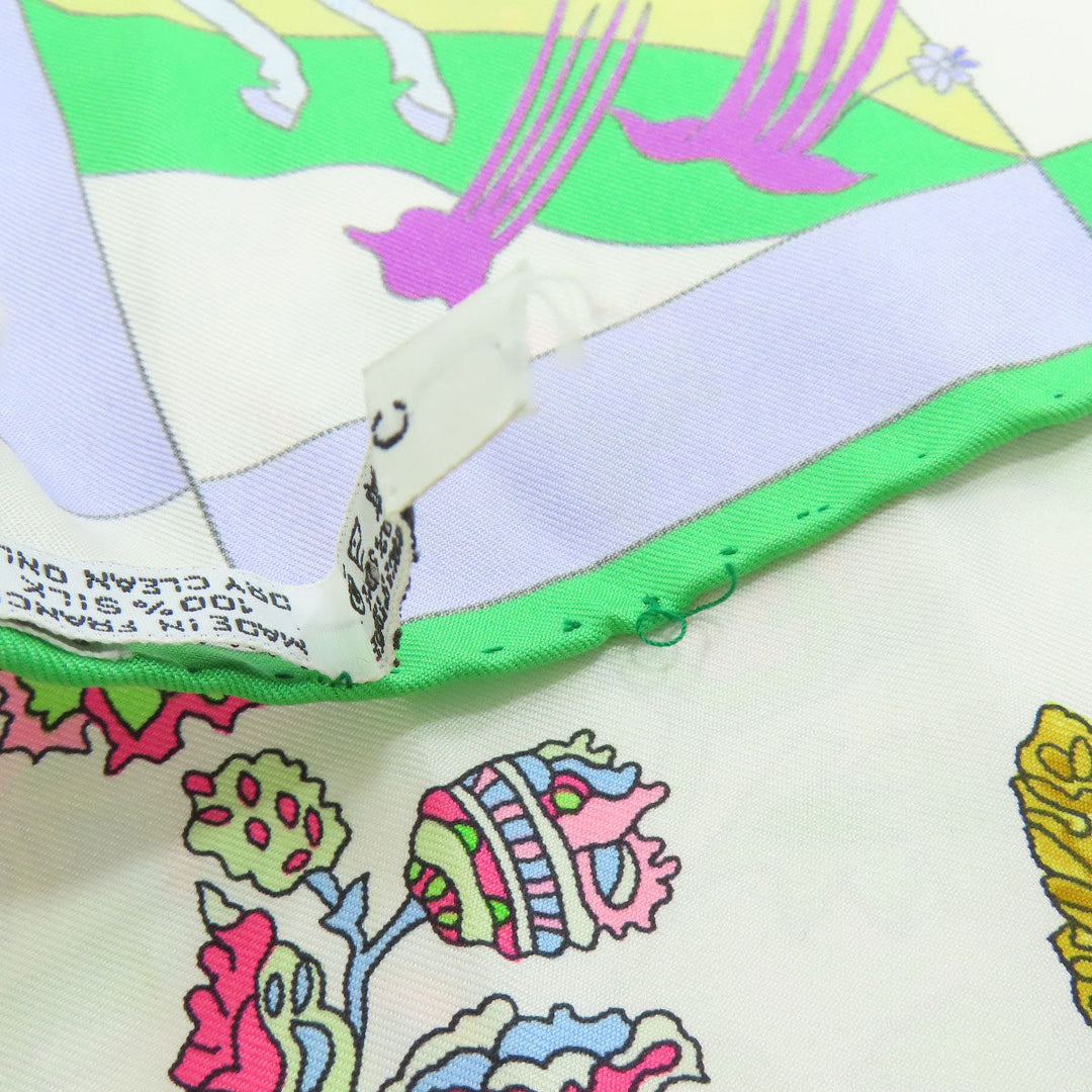 HERMES scarf silk green Carre90 Dazzling India
