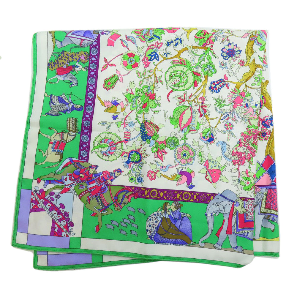 HERMES scarf silk green Carre90 Dazzling India