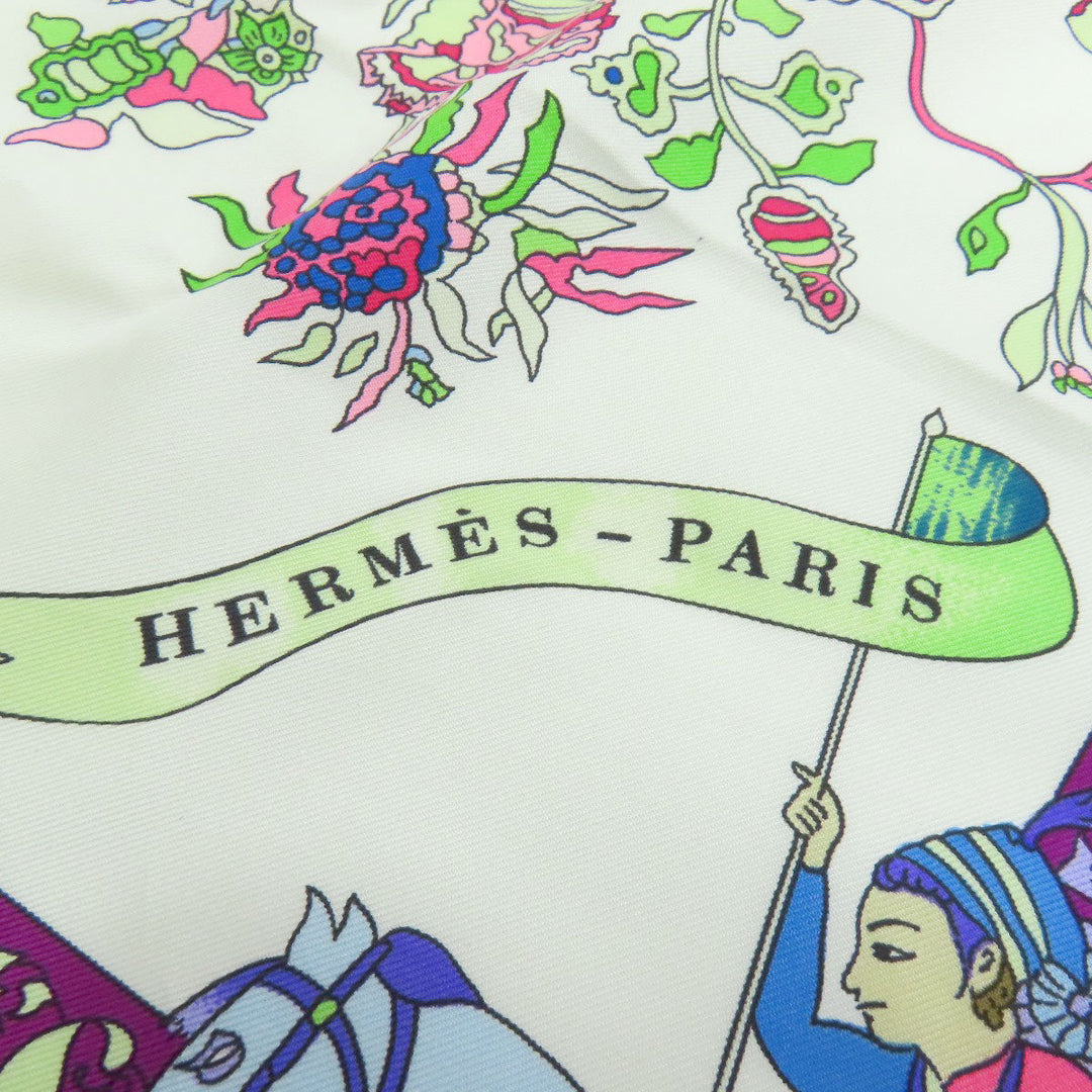 HERMES scarf silk green Carre90 Dazzling India