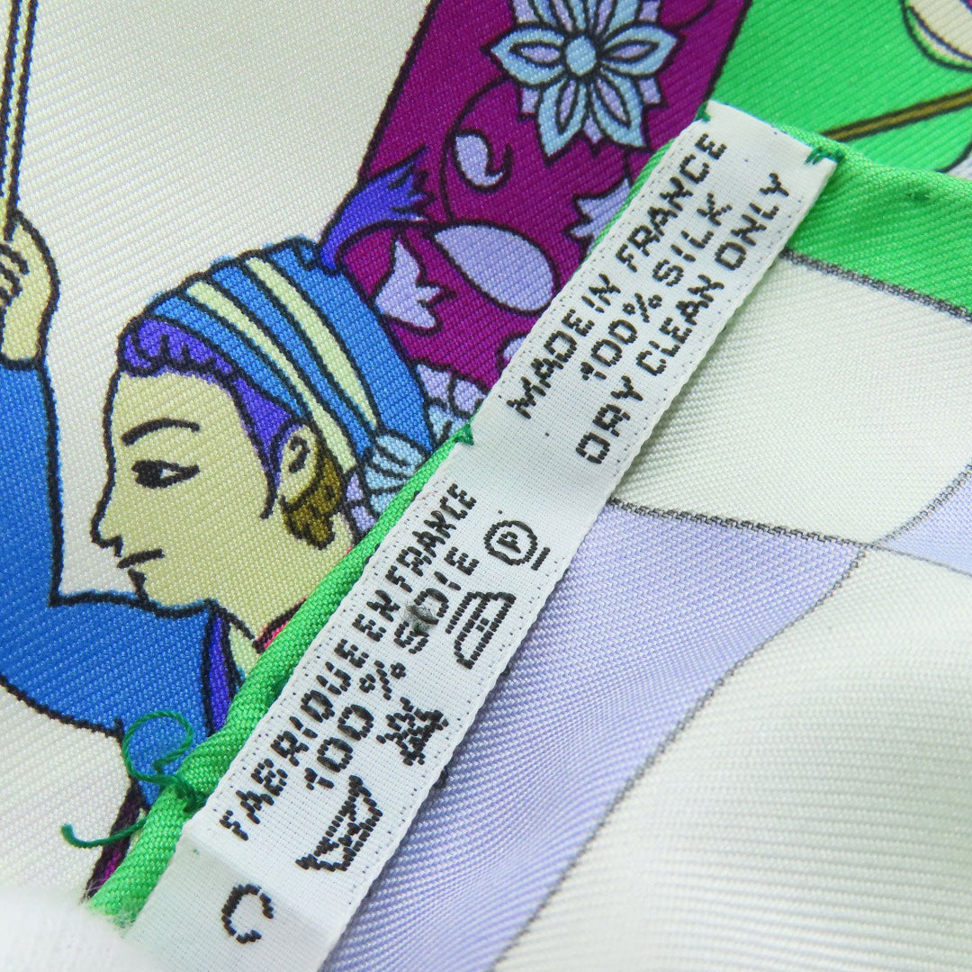 HERMES scarf silk green Carre90 Dazzling India
