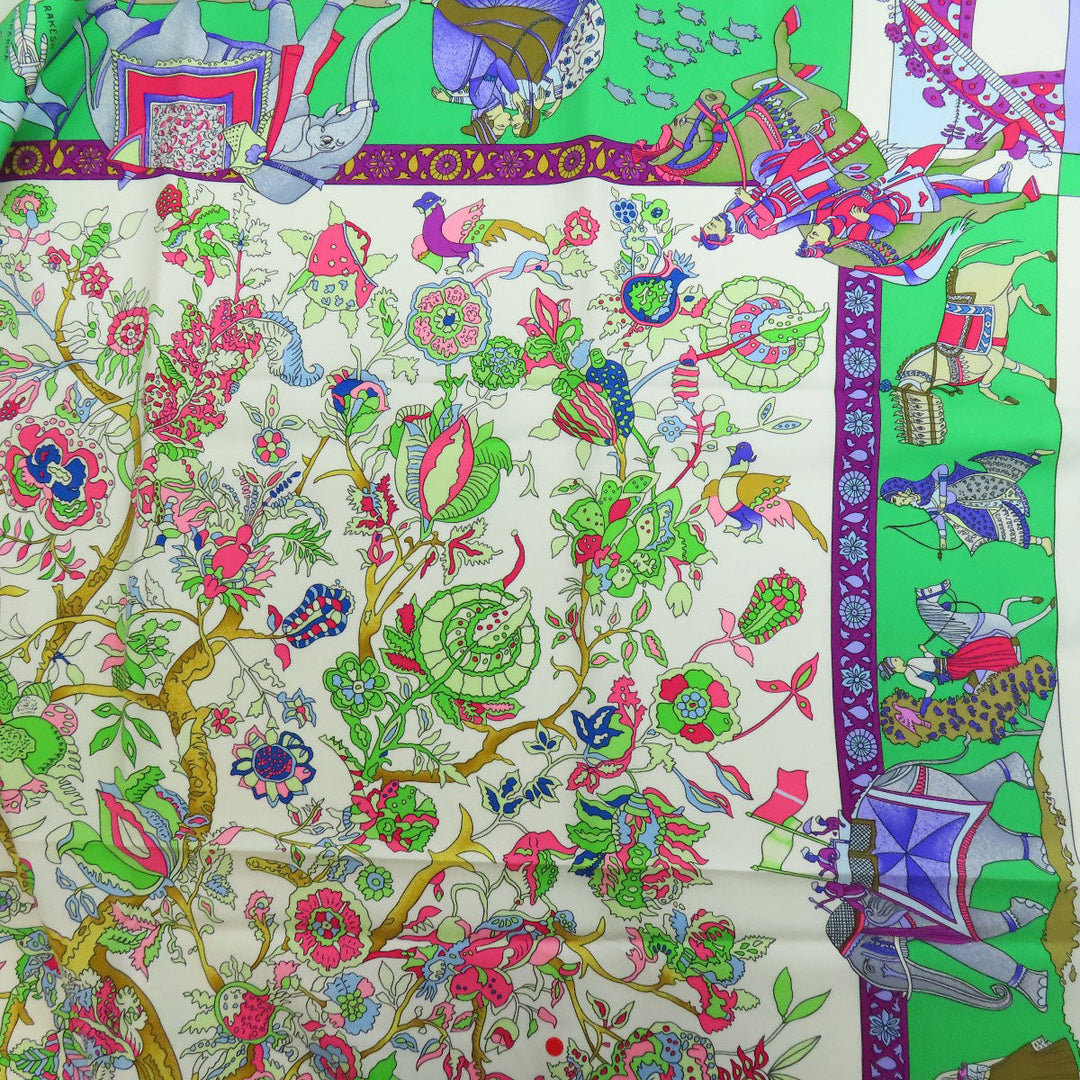 HERMES scarf silk green Carre90 Dazzling India
