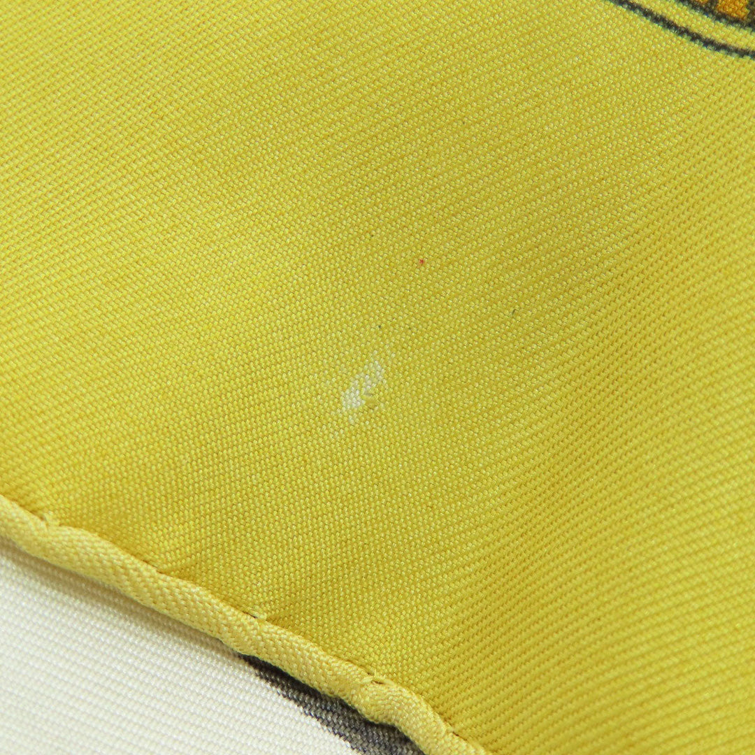 HERMES scarf silk yellow Carre90 Wonderful Steam Engine
