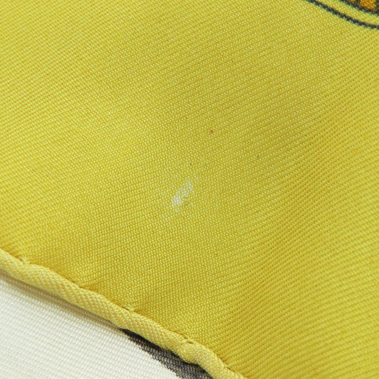 HERMES scarf silk yellow Carre90 Wonderful Steam Engine