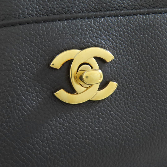 CHANEL Tote Bag Calfskin black Executive Tote Gold Metal