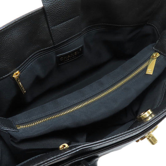 CHANEL Tote Bag Calfskin black Executive Tote Gold Metal