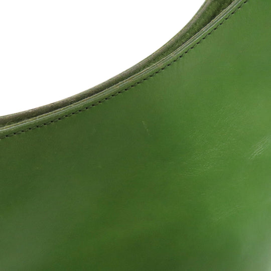 HIROFU Shoulder Bag leather green one belt 2WAY Women Used Authentic