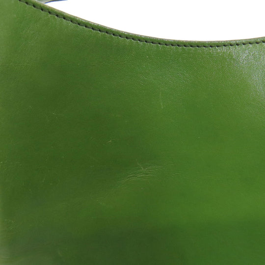 HIROFU Shoulder Bag leather green one belt 2WAY Women Used Authentic